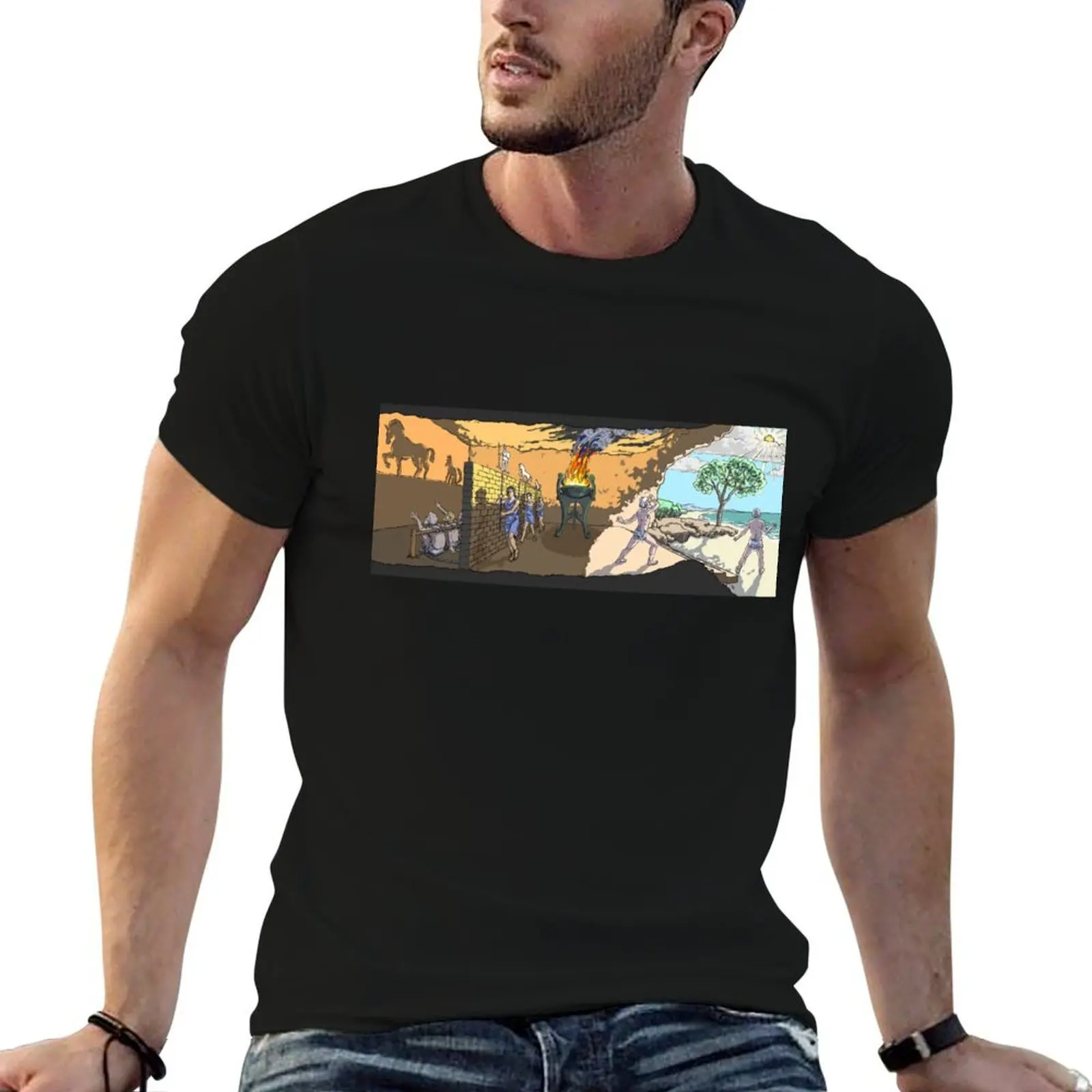 

The Allegory of the Cave / Plato's Cave T-Shirt printed t shirts for man T-Shirt