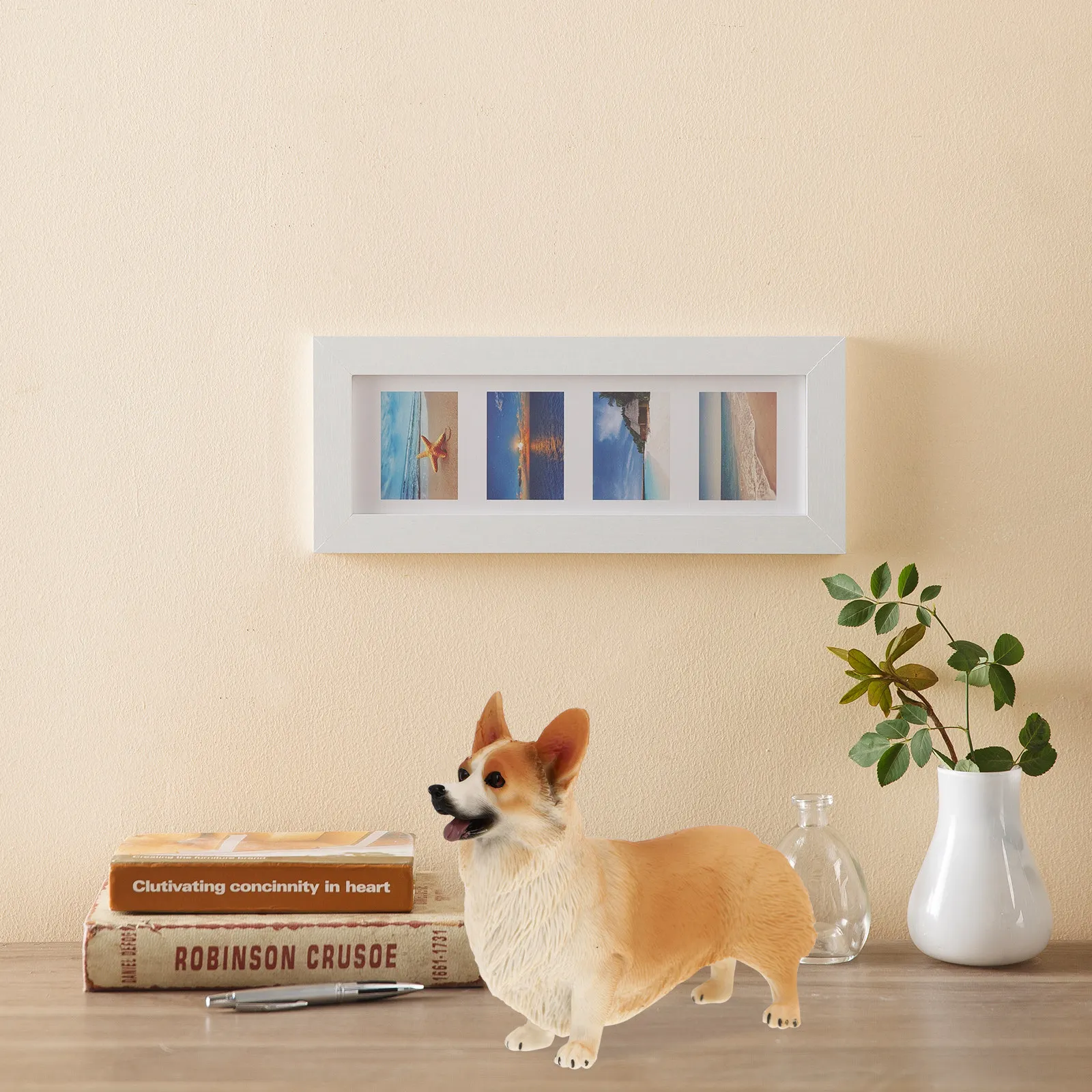 1Pcs Cute Realistic Corgi Decoration Small Animal Ornament for Home Office Car Cabinet Desktop Display Fine Crafted Vivid Detail
