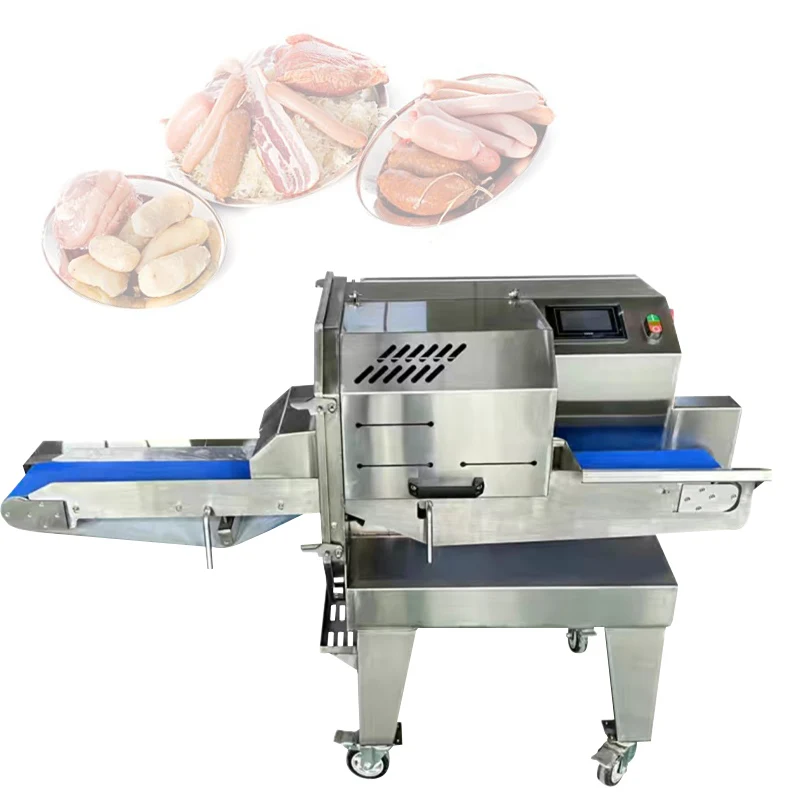 Commercial Fully Automatic Electric Braised Meat Cutting Machine For Sausages Braised Beef Barbecue Cooked Meat Slicing Machine