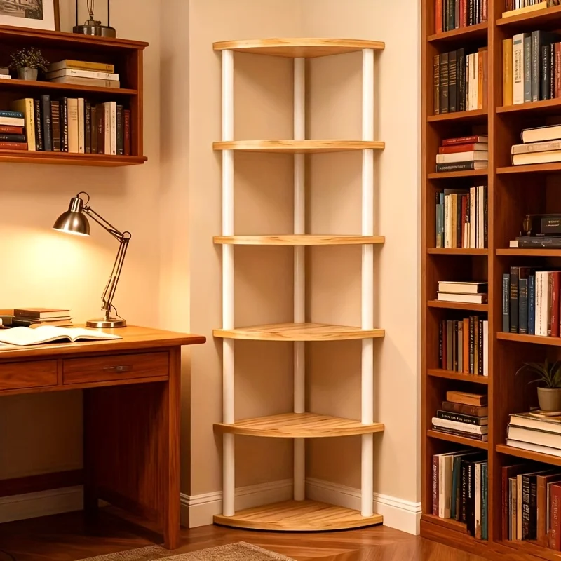 

2026 Latest Design 3/4/5/6 Tier Modern Minimalist Style Iron Corner Bookshelf, Corner Storage Shelf, Heavy-Duty Load-Bearing, Space-Saving, Easy To Install, Decorative Corner Rack