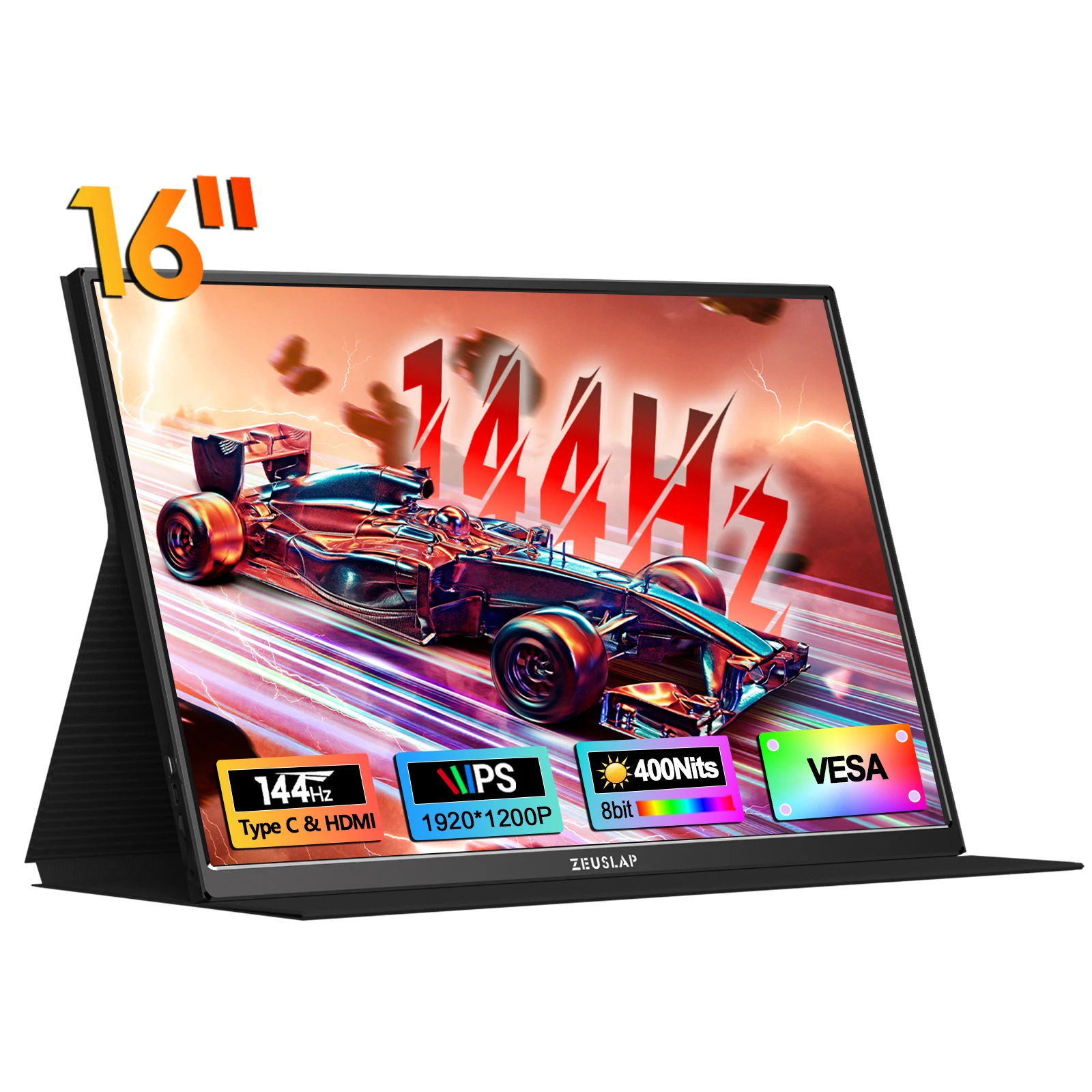 ZEUSLAP P16 Ultra 16인치 FHD 144Hz 휴대용 게이밍 모니터, 닌텐도