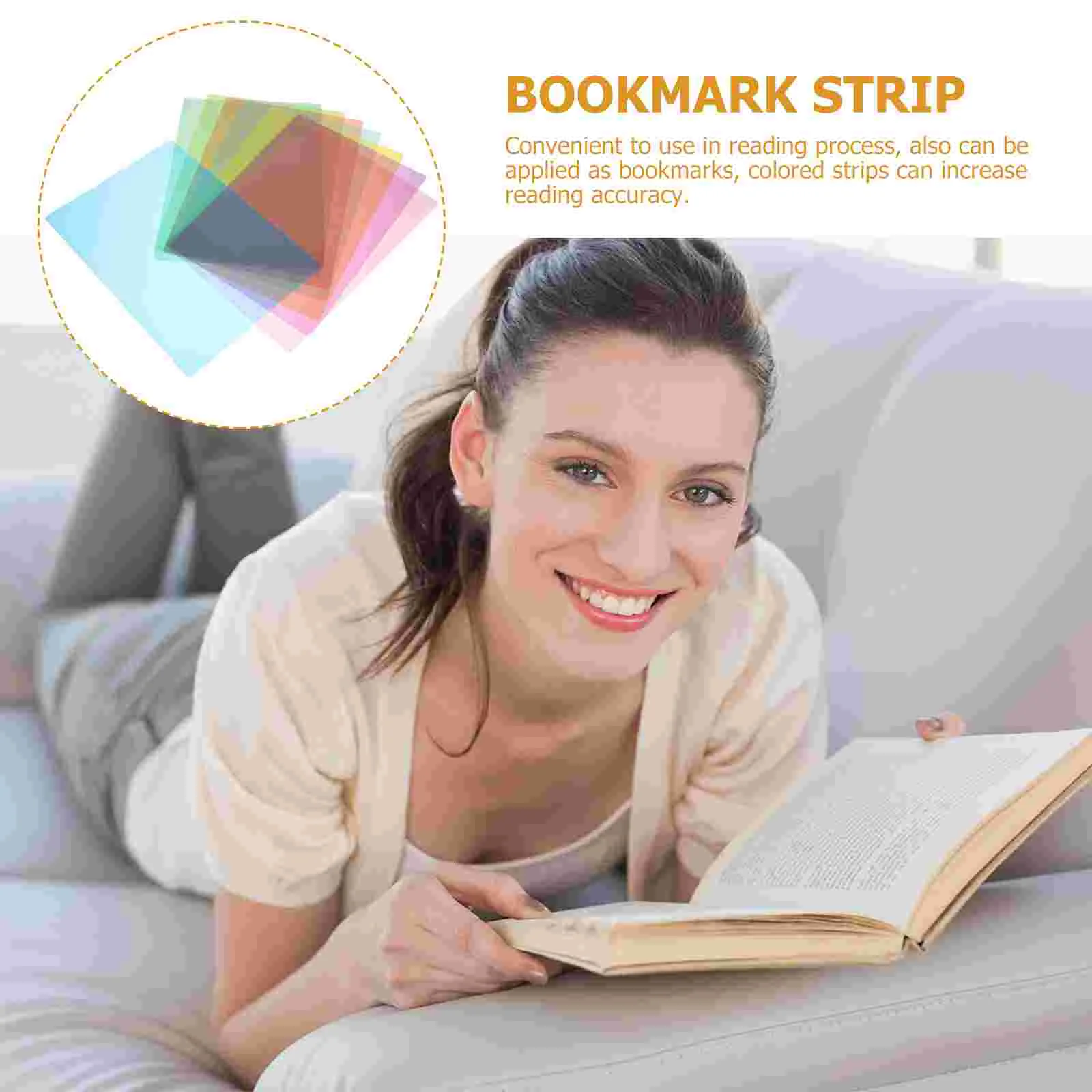 8 Pcs Bright Strip Transparent Bookmark Child Bookmarks Highlight Reading Strips Pvc Overlay Highlighter