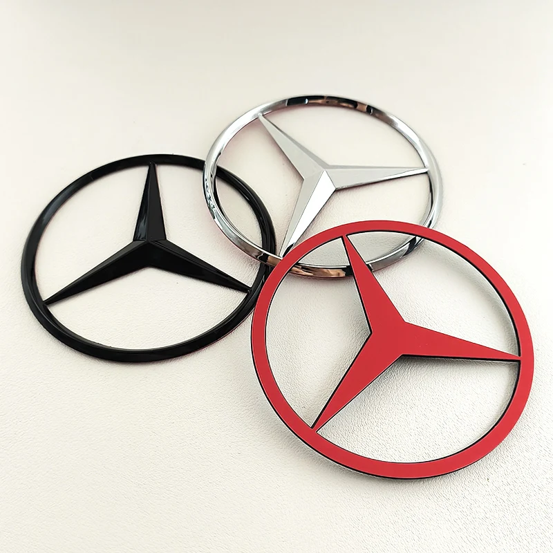 3d ABS Chrome Black Logo Mercedes Emblem Rear Star Badge For Mercedes Benz W203 W204 W205 W206 W212 W213 X253 W167 W166 W247