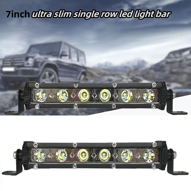 7inch Ultra-Slim Single Row Off Road LED Light Bar [12V - 24V] Led Fog/Driving/Work Lights for Trucks ATV Cars