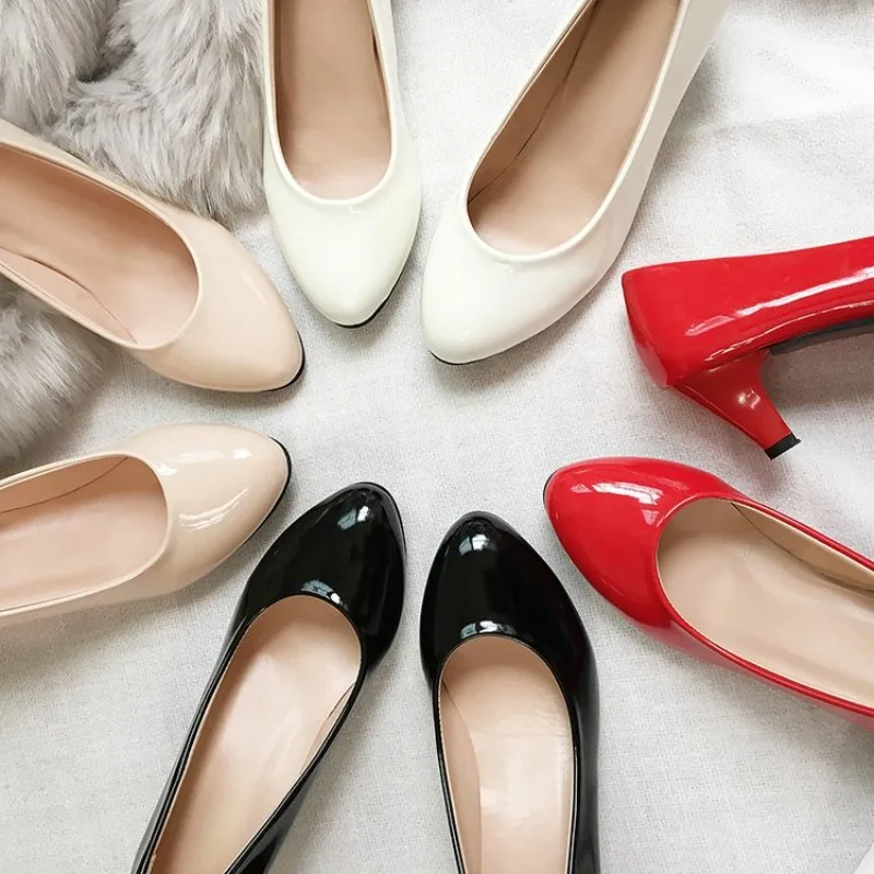 Female Pumps Nude Shallow Mouth Women Shoes Fashion Office Work Wedding Party Shoes Ladies Low Heel Shoes Woman Autumn Spring