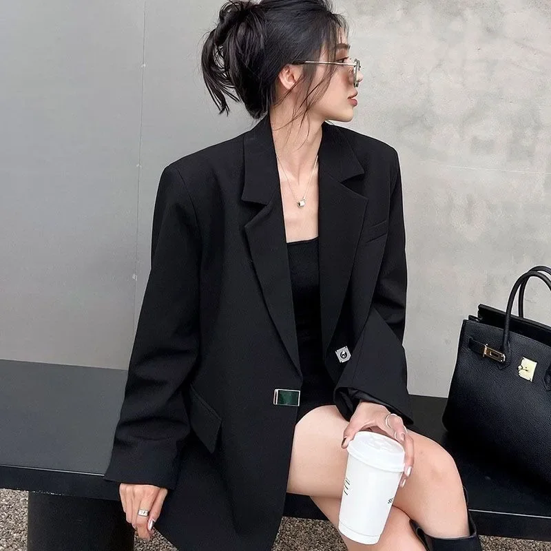 New Senior Design Sense Apathetic Early Spring Suit Jacket Women Spring Autumn Dress Loose Oversize Casual Suit Women Clothing