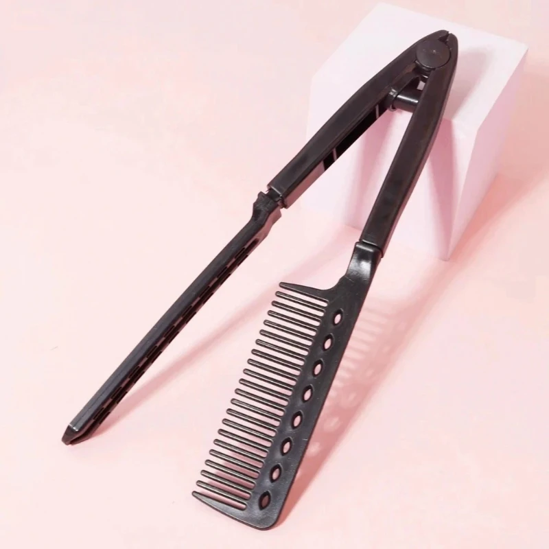 Straight hair brush, V-shaped straightener, straighten hair, suitable for hair salons, special for real hair wigs