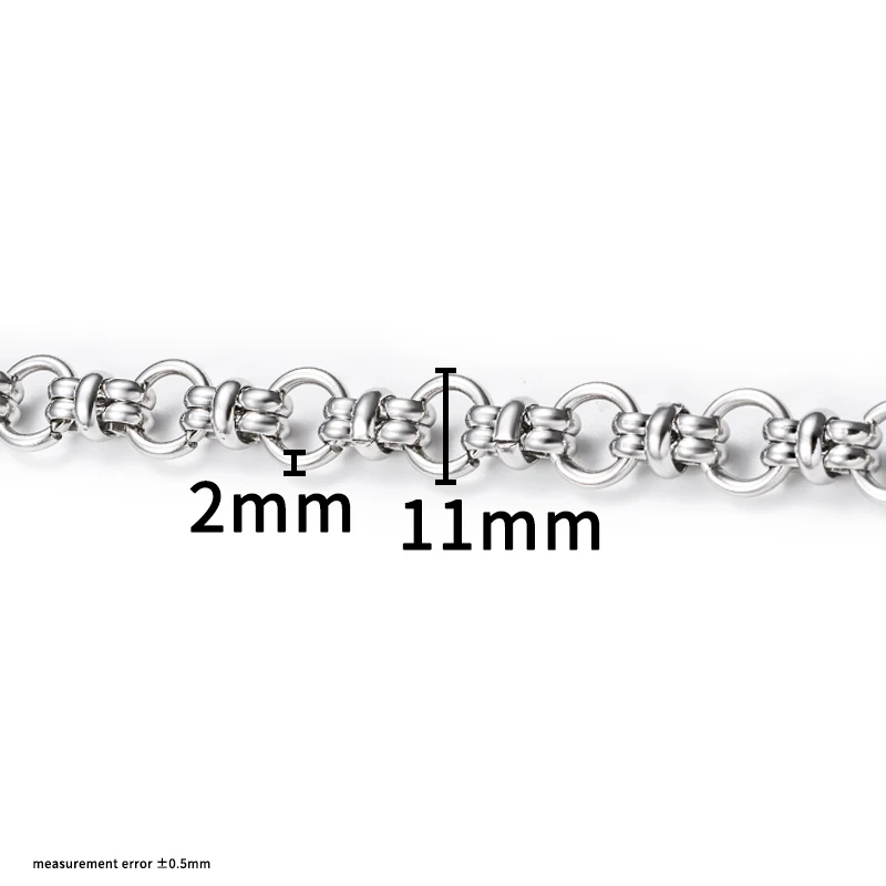 1Meter Stainless Steel 11mm Handmade Round Chain For Jewelry Making Supplies DIY HipHop Necklace Bracelet Accessorie Wholesale