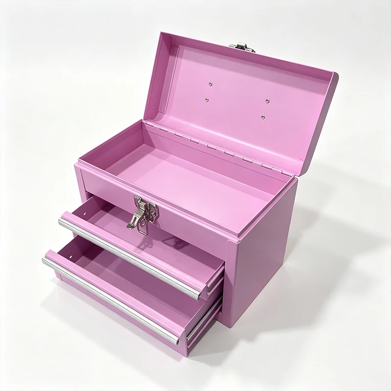 boite-a-outils-elegante-a-2-tiroirs-rose-poudre-impermeable-avec-finition-thermolaquee-tiroirs-coulissants-pour-le-rangement-des-outils-de-garage-rangee-et-portable