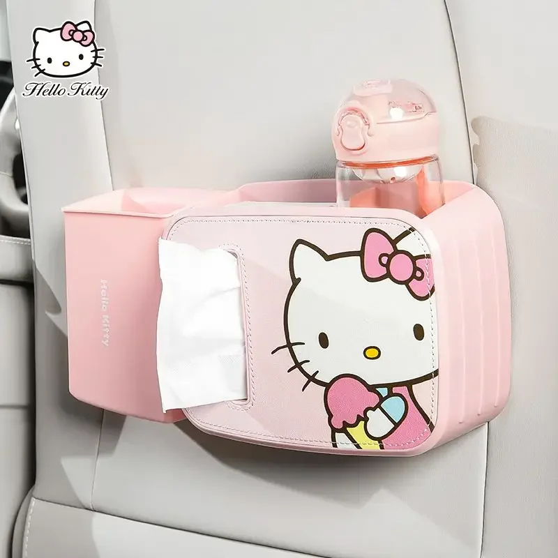 Kawaii Genuine Sanrio Car Storage Box Car Trash Can Draw Paper Box Seat Back Hanging Umbrella Storage Car Decoration Gift