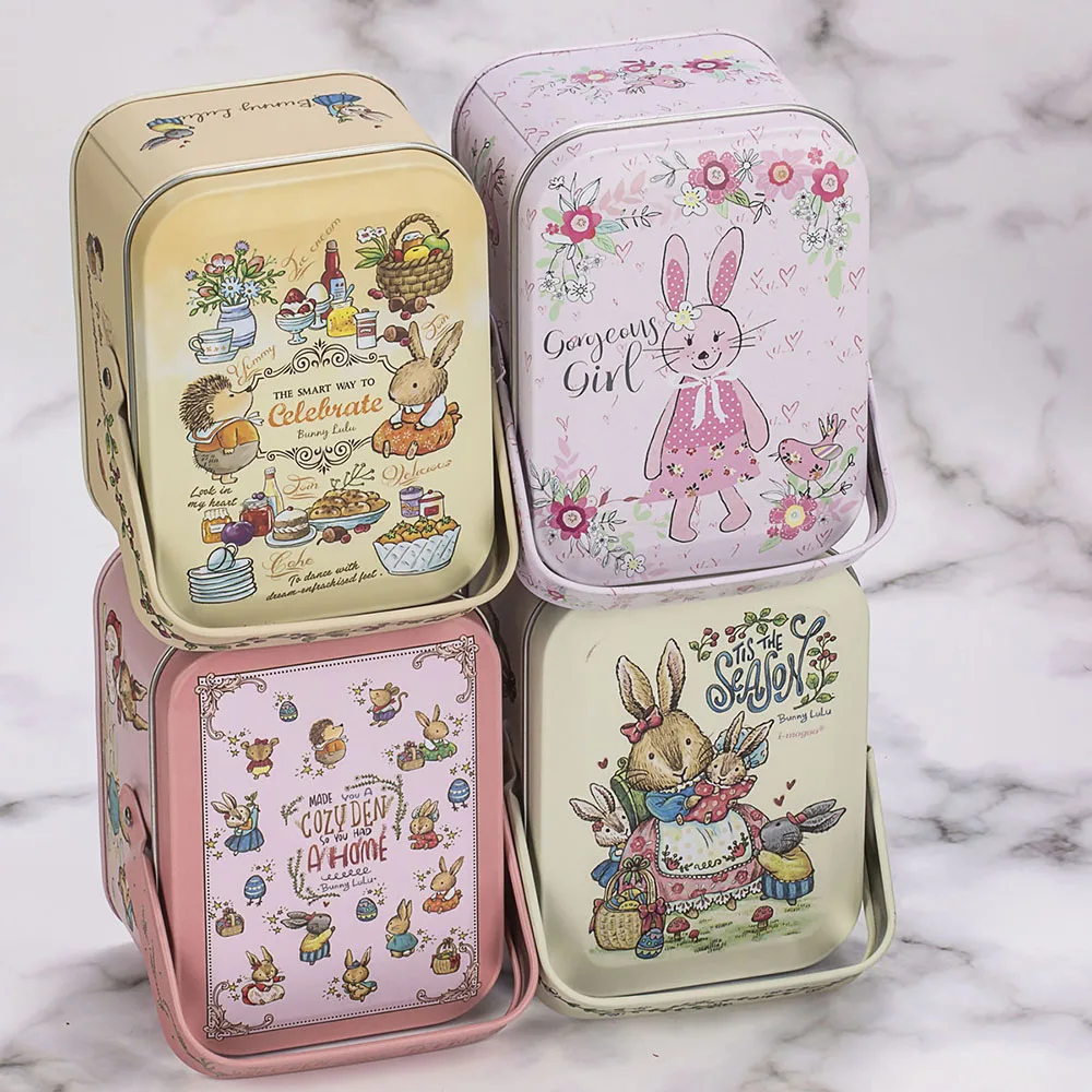 7.5cm Bunny Family Tin Box Matches with Drift Bottle 160 Matchsticks Multi-color Match for Scented Candles Home Decoration