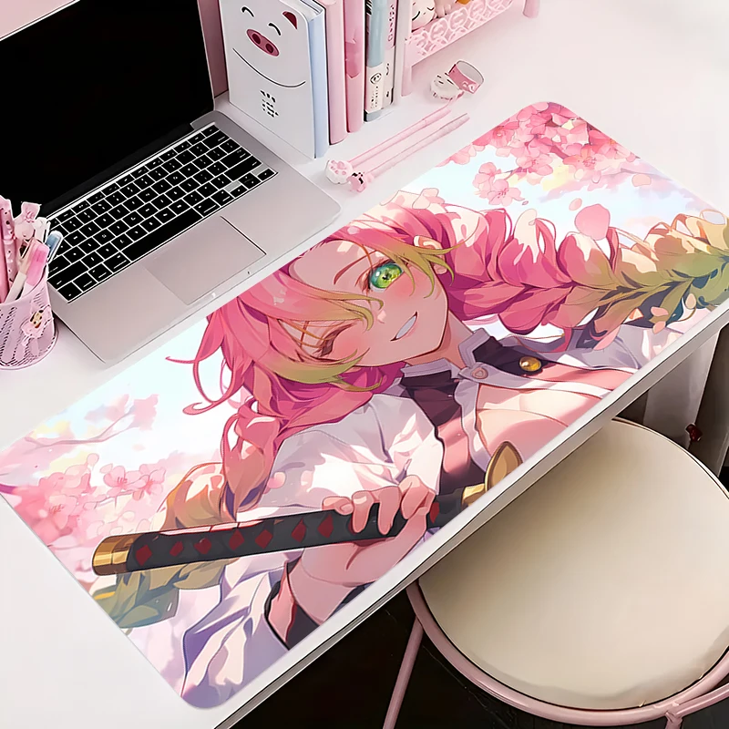 

Design Gaming Mouse Pad Anti-Slip D-demon Slayer Kanroji Mitsuri Rubber Base Extended Desk Mat For Gamer Computer Mousepad