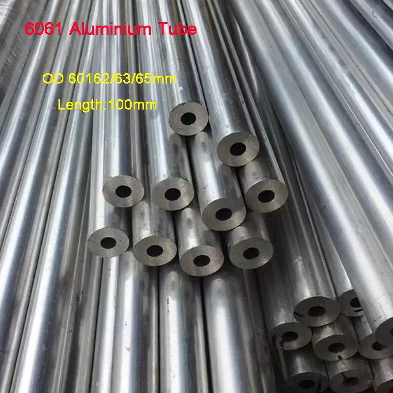 

1Pcs 6061 Aluminium Alloy Tube Length 100mm OD 60/62/63/65mm Aluminum Pipe Hollow Round Aluminum Tube ID 45/50/54/55/57mm