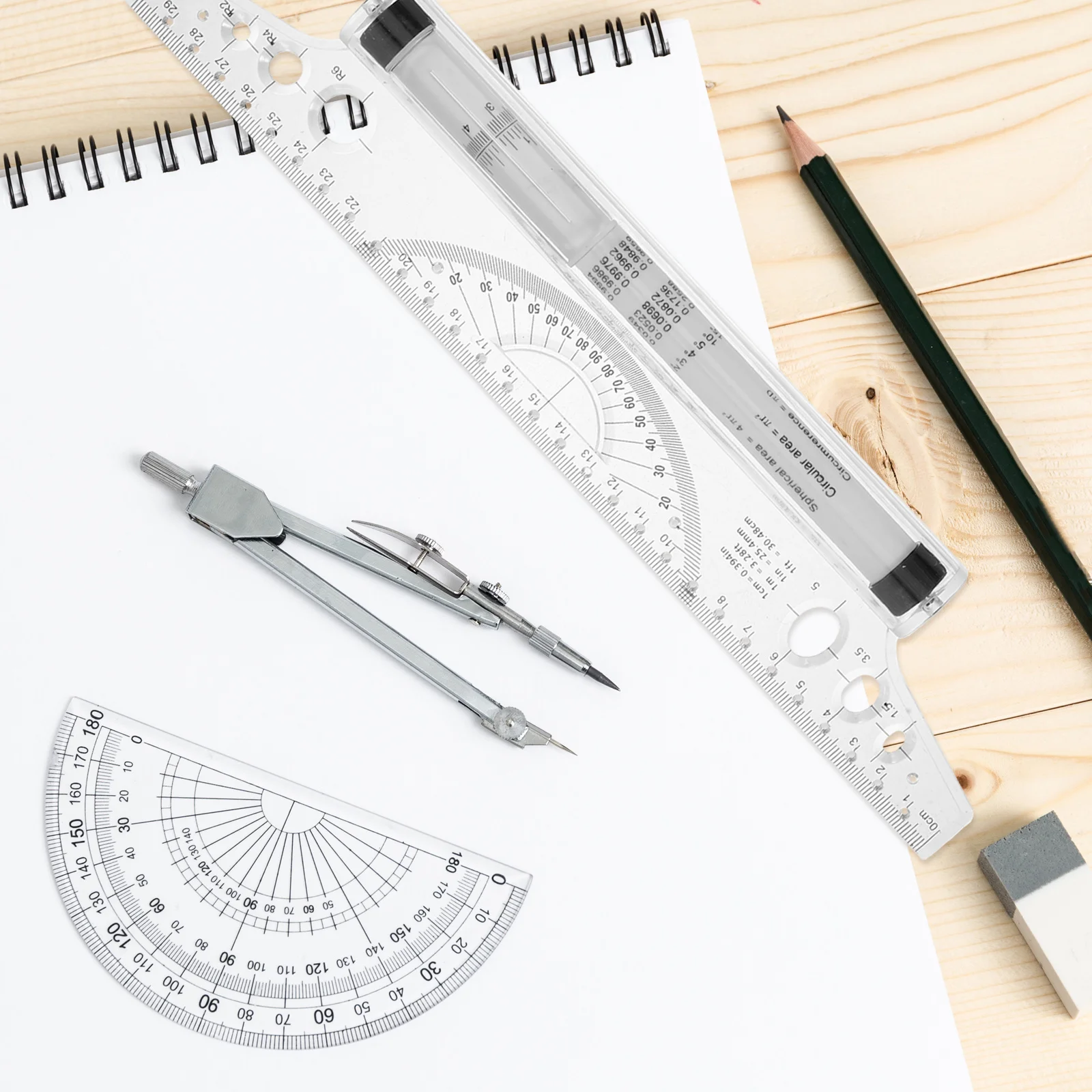 مسطرة متوازية لقياس الزوايا، مسطرة أسطوانة رسم متعددة الأغراض، أداة قياس محمولة لدوائر الرسوم البيانية