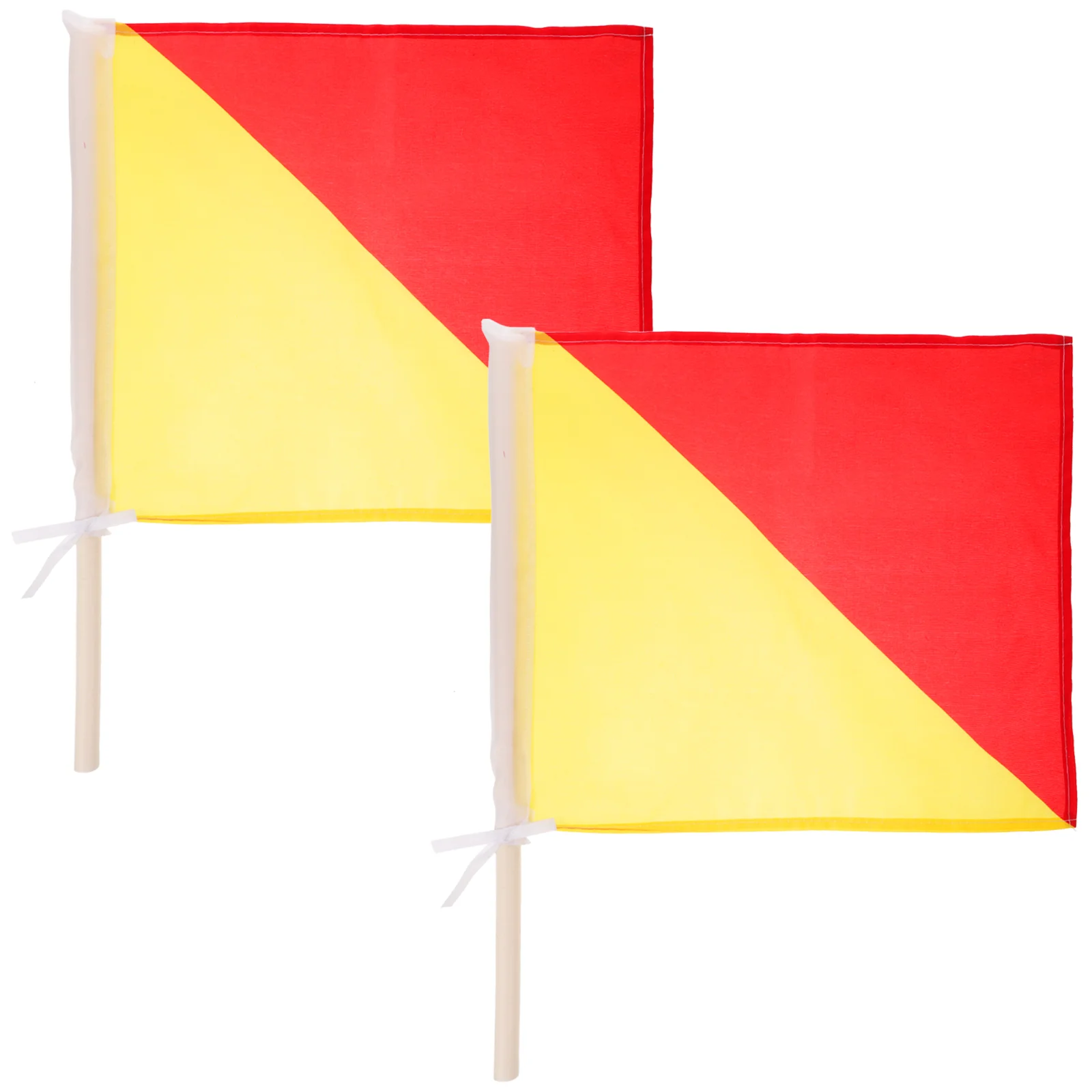 2 Pcs Equipment Flag Signal Commanding Flags Football Referee Handheld Polyester Waving Fan Cheering Travel