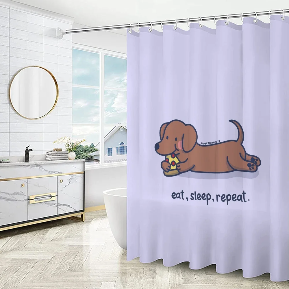 Curtains in the Bathroom Curtain for Quarto Dachshund Folding Partition Shower Accessories Bath Bedrooms Houses Rooms Waterproof