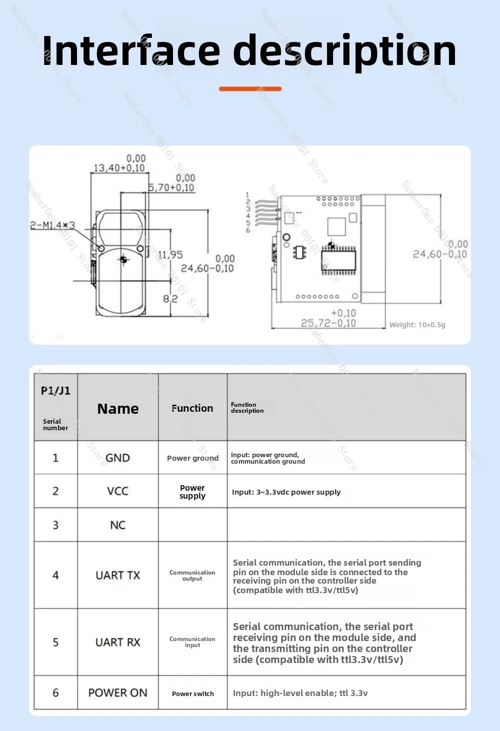 2000m laser distance module high precision anti-glare tof ranging sensor