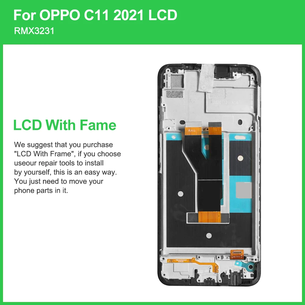 NEW Oppo Realme C11 2021 RMX3231 Display, For Realme C11 RMX2185 Touch Screen Replacement, For RealmeC11 Lcd Display Repair