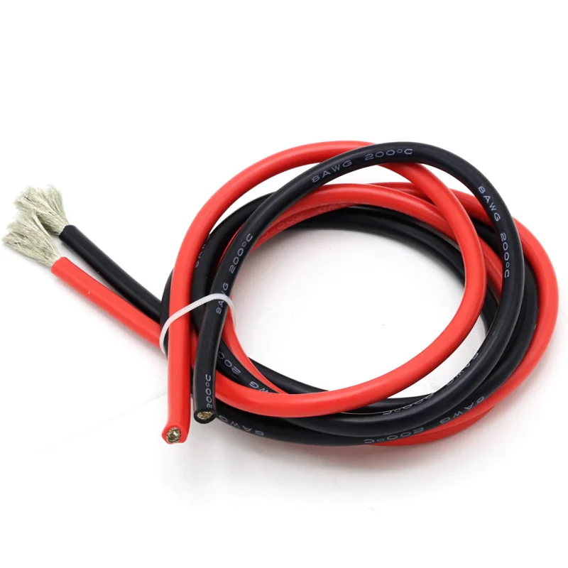 Silicon Wire 8 10 12 14 16 18 20 22AWG Heatproof Soft Silicone Silica Gel Wire Cable (1meter Red+1meter Black) )