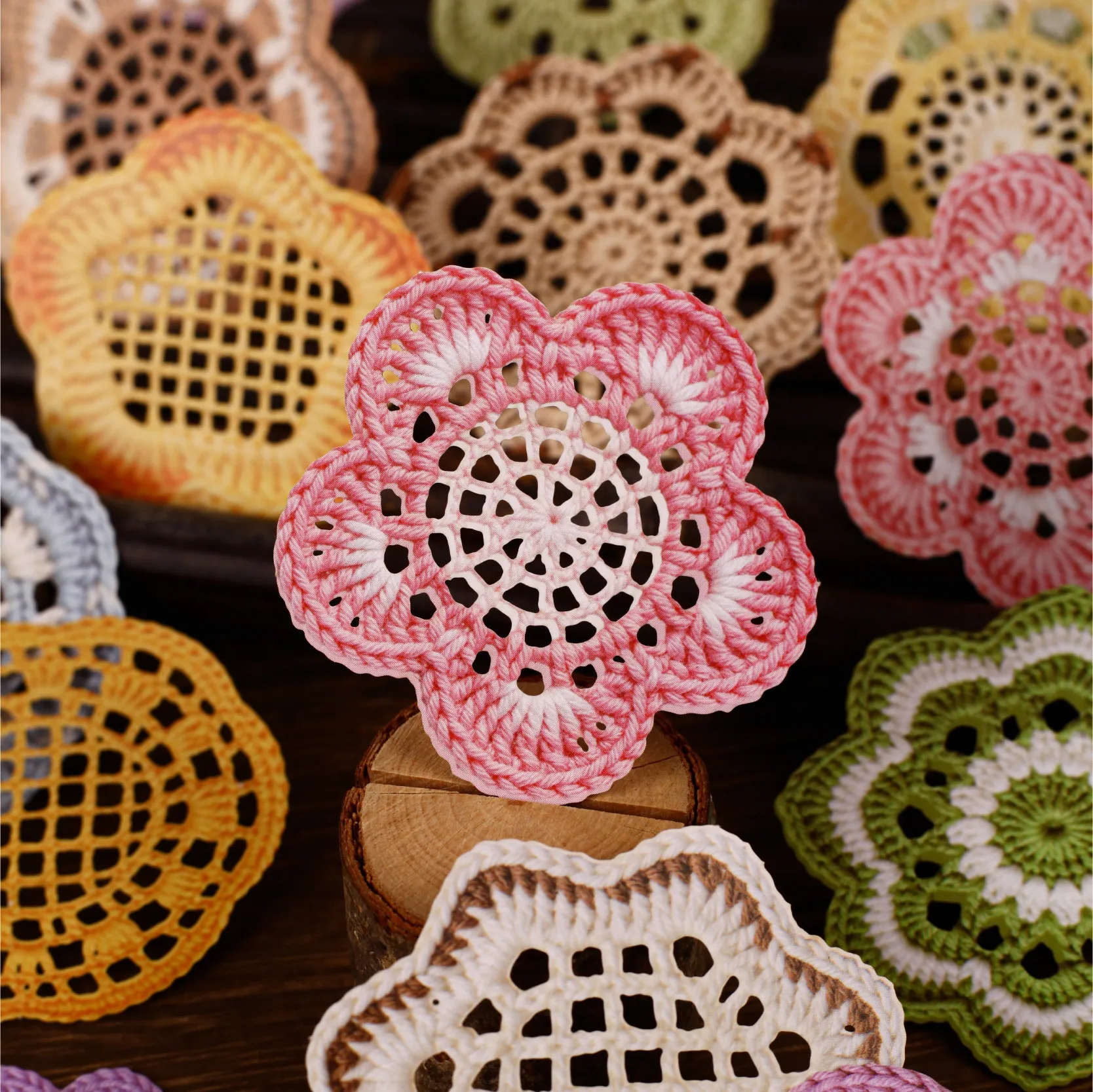 10pcs/1lot kawaii Stationery Sticker Weaving flower paper Collection junk journal Decorative Scrapbooking Craft Stickers