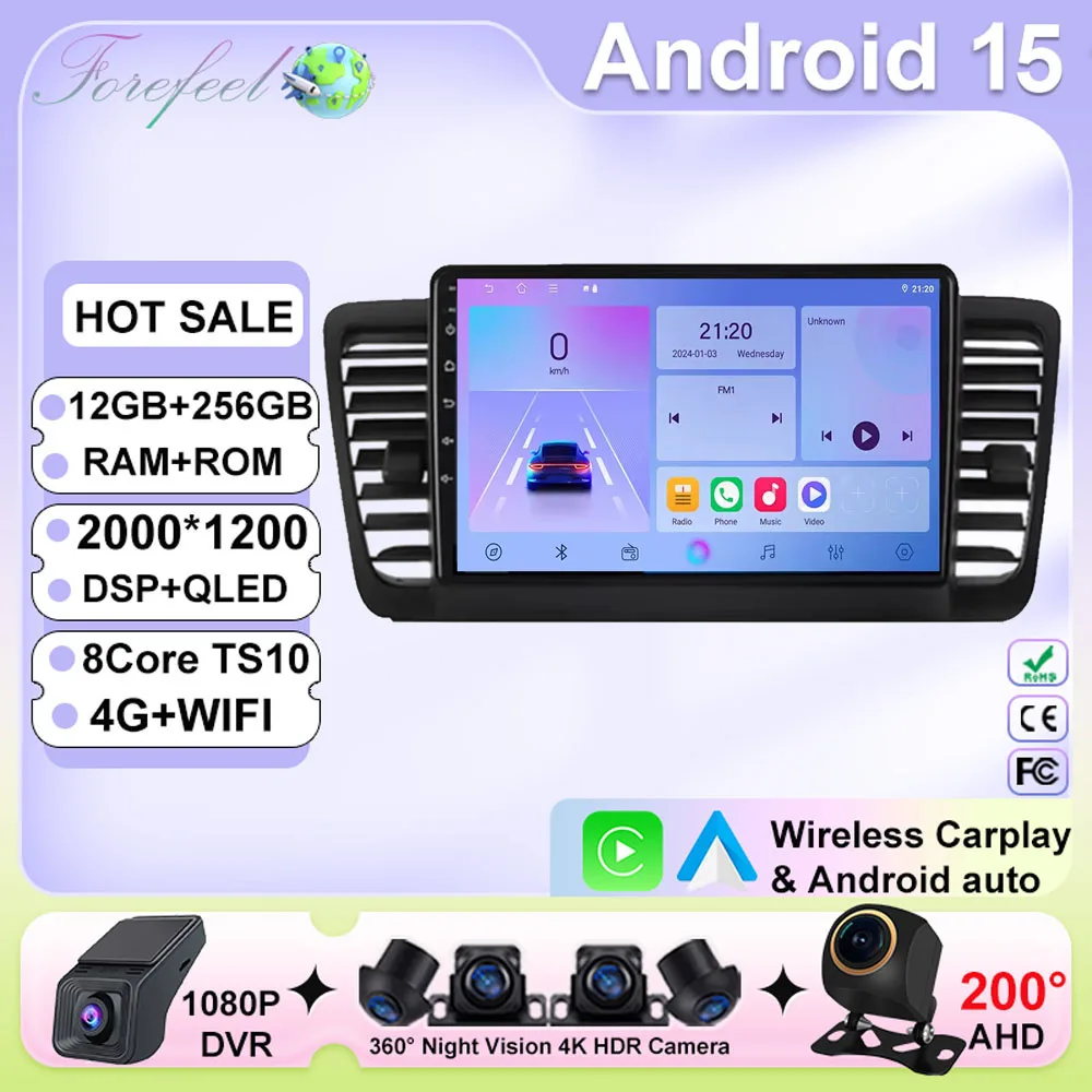 

Android 15 Multimedia Player For Subaru Outback 3 Legacy 4 2004 2005 2007 2008 2009 Car Radio Video GPS Bluetooh HD Screen Auto