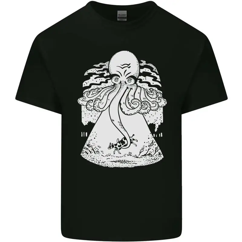 Camiseta Alien Pulpo Kraken Cthulhu Vaca Ovni Algodón Hombre