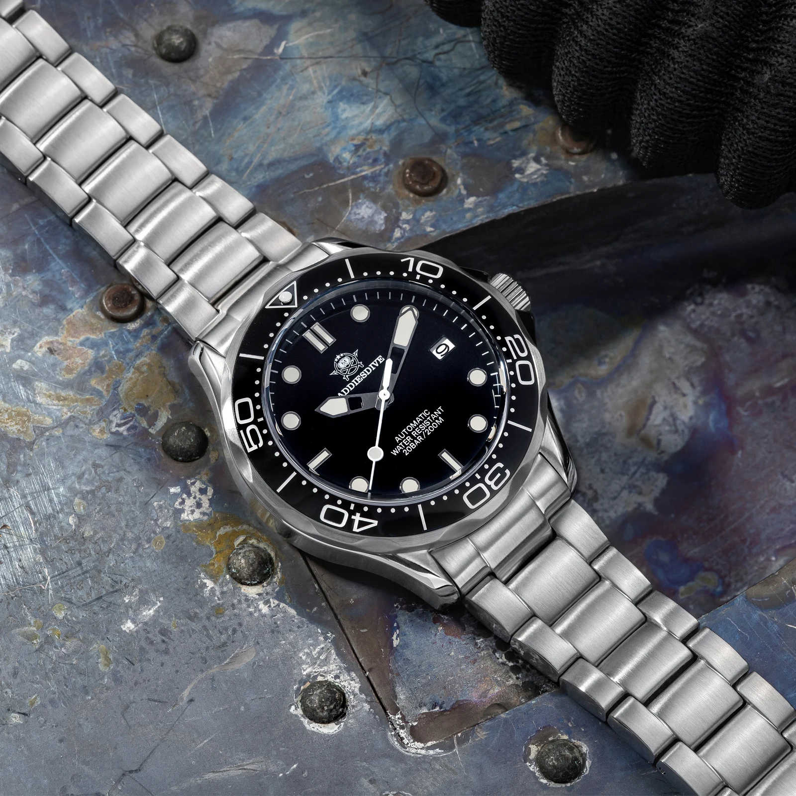 ADDIESDIVE 럭셔리 NH35 사파이어 자동 시계 20Bar 다이빙 relogios masculinos 기계식 시계 슈퍼 발광 손목 시계