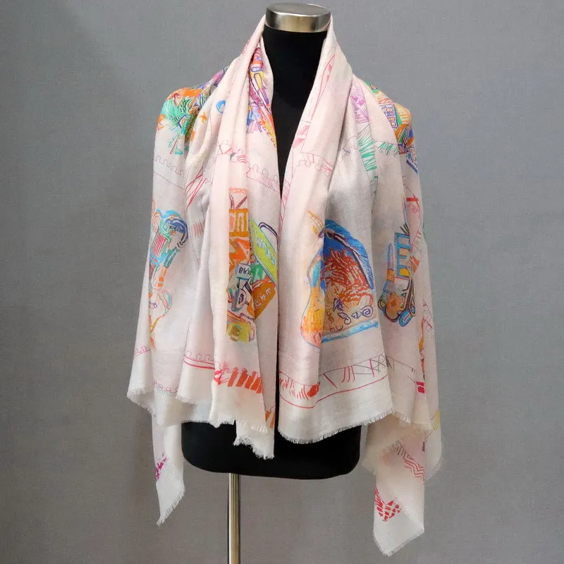 Bufanda de Pashmina de diseñador de lujo para mujer, con borlas chal de Cachemira, Foulard de invierno, 135CM, 135CM