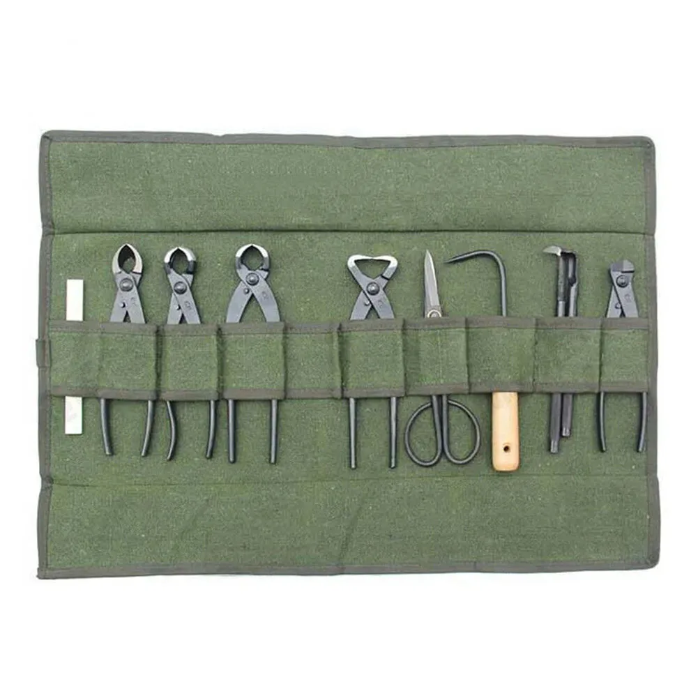 10 Pocket Tool Bag Canvas Tool Roll For Easy Transport Ample Tool Space Canvas Material Tool Bag 10 Pocket Tool
