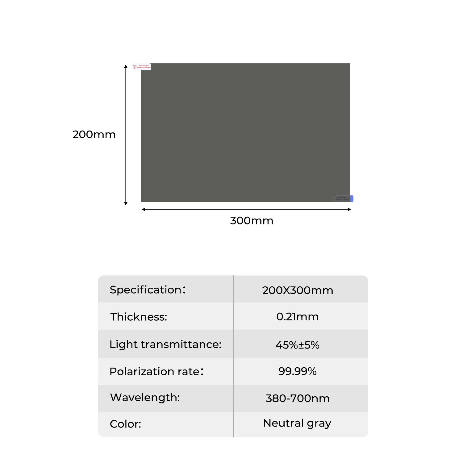 K&F Concept Professional Polarized Film 7.8*11.8 Inches High Contrast Linear Optical Film with Film Scraper Cloth Set for Screen