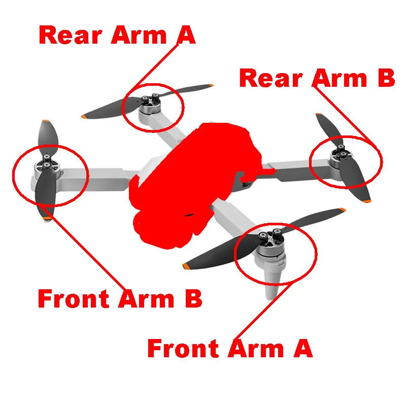 Full Set AERI 100 New Drone AERI100 RC Quadcopter Spare Parts Front/Rear Left/Right Brushless Motor Arm 4PCS