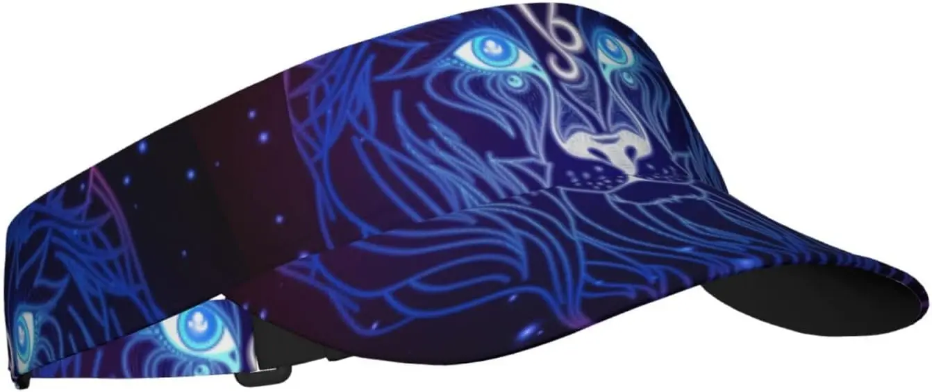 Sport Sun Visor Hat Leo Zodiac Sign Horoscope Symbol Unisex Sun Hat Cap for Outdoor Travel