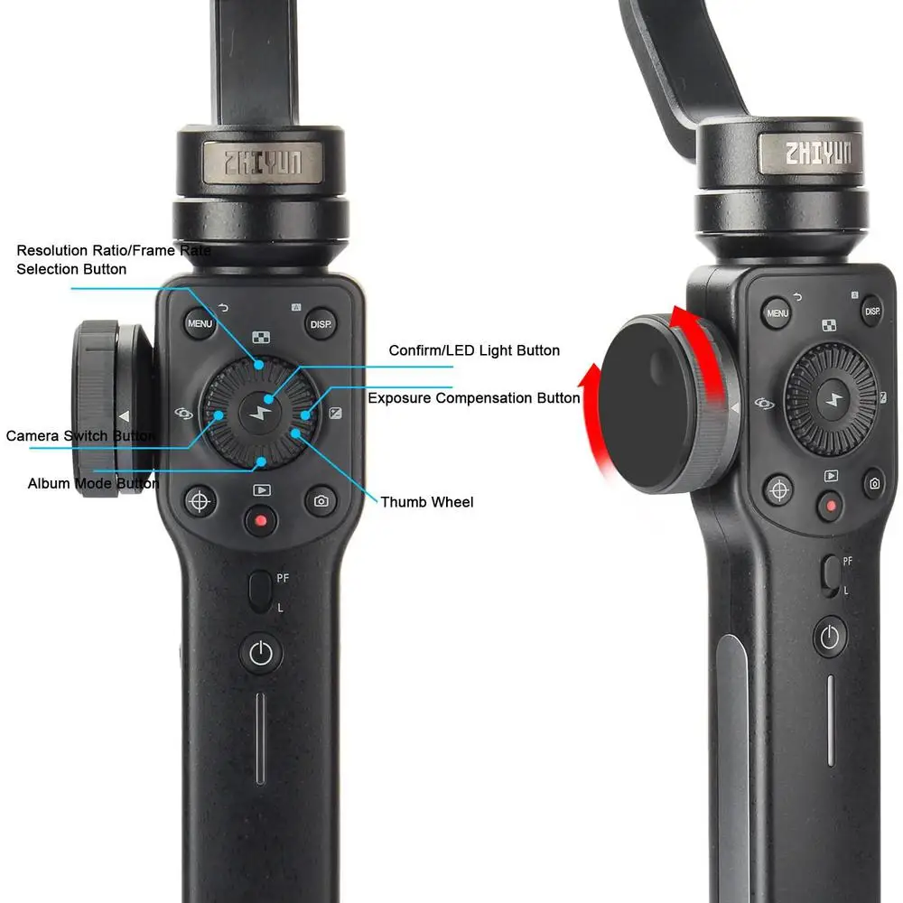 Zhiyun Smooth 4 3-Axis Focus Pull & Zoom Capability مثبت Gimbal المحمول للهواتف الذكية مثل iPhone X 8 7 Plus 6 Plus Sams