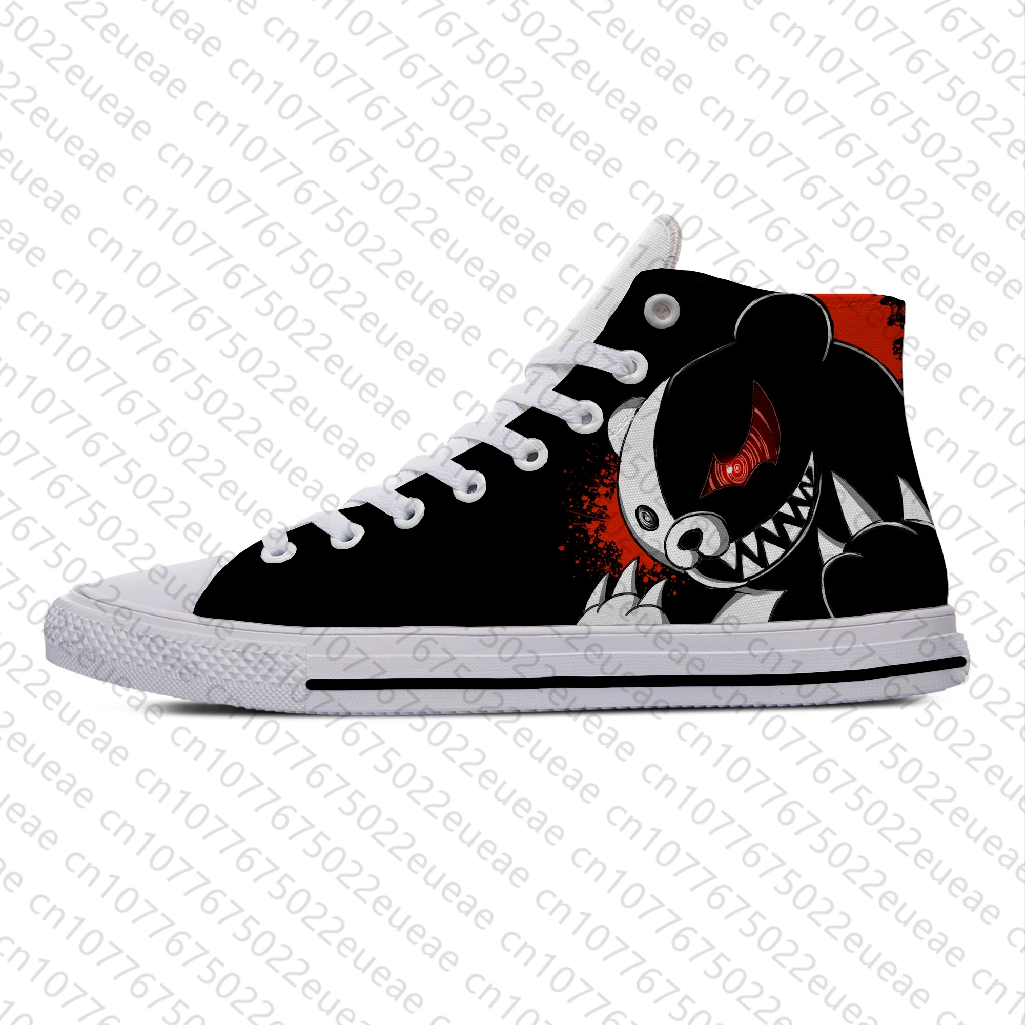 Hot Anime Manga Cartoon Game DanganRonpa Monokuma Casual Cloth Shoes High Top Lightweight Breathable 3D Print Men Women Sneakers