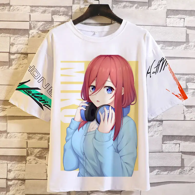 أنيمي لعبة خمسة أرباع الأزهار الزفاف تي شيرتات قصيرة الاكمام Sanjiu البضائع ثنائية الأبعاد فضفاضة تناسب حجم كبير