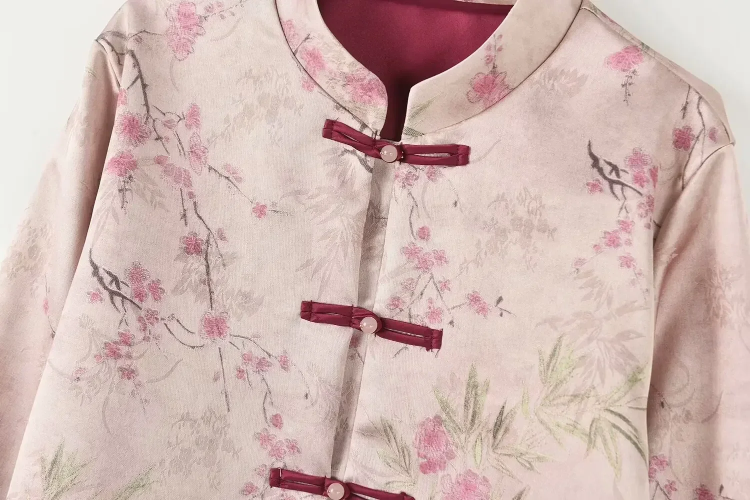 Abrigo informal holgado de estilo chino para mujer, abrigo Retro de manga larga con botones, Top elegante con decoración estampada, novedad de 2024