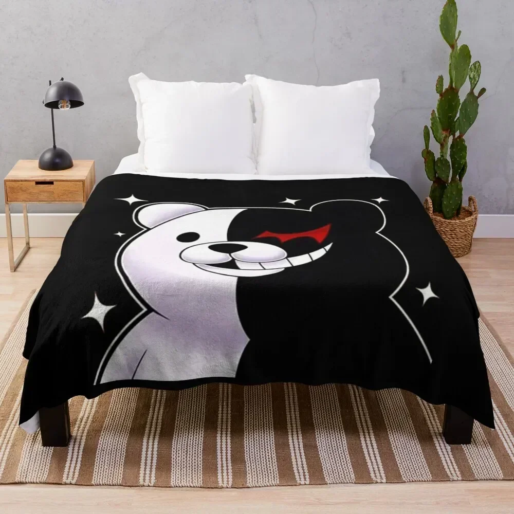

Monokuma and Monomi Sticker Throw Blanket Warm Napping Blanket for Office Couch Bed