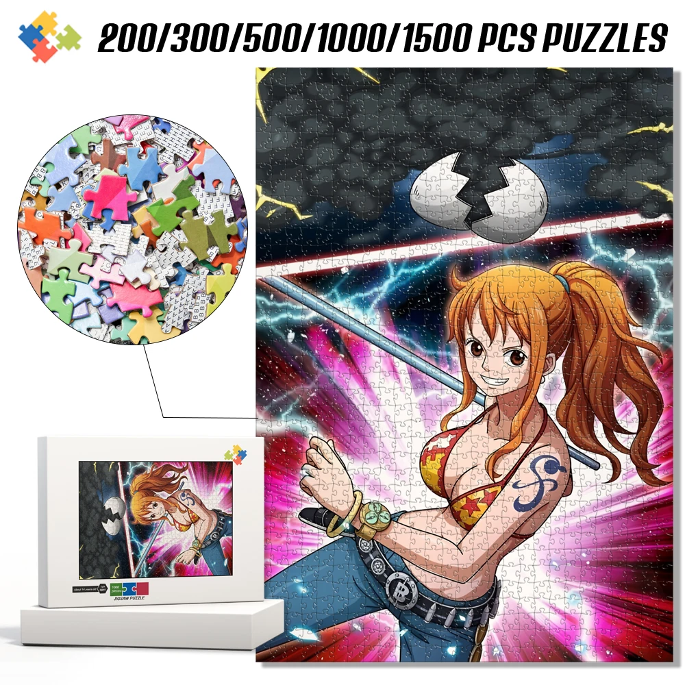 Nami One Piece Cartoon Puzzle Sudoku Combo Set Logical Thinking Exercise Brain Game Educational Learning Toys Gift for Children