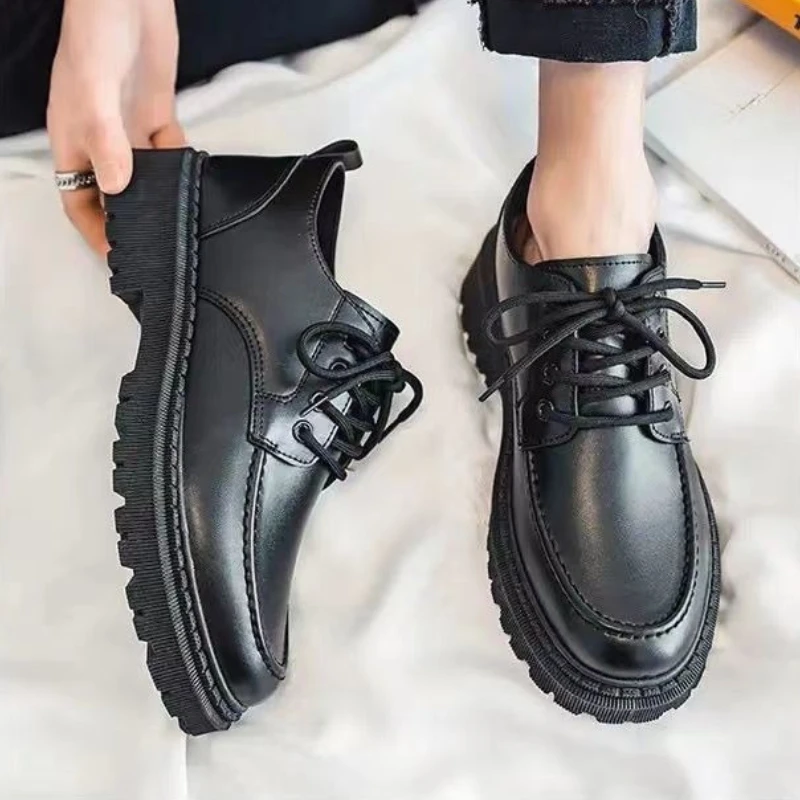 

Черные мужские кожаные туфли-броги с круглым носком, увеличивающие рост, распродажа, роскошные летние классические оригинальные элегантные мужские повседневные туфли