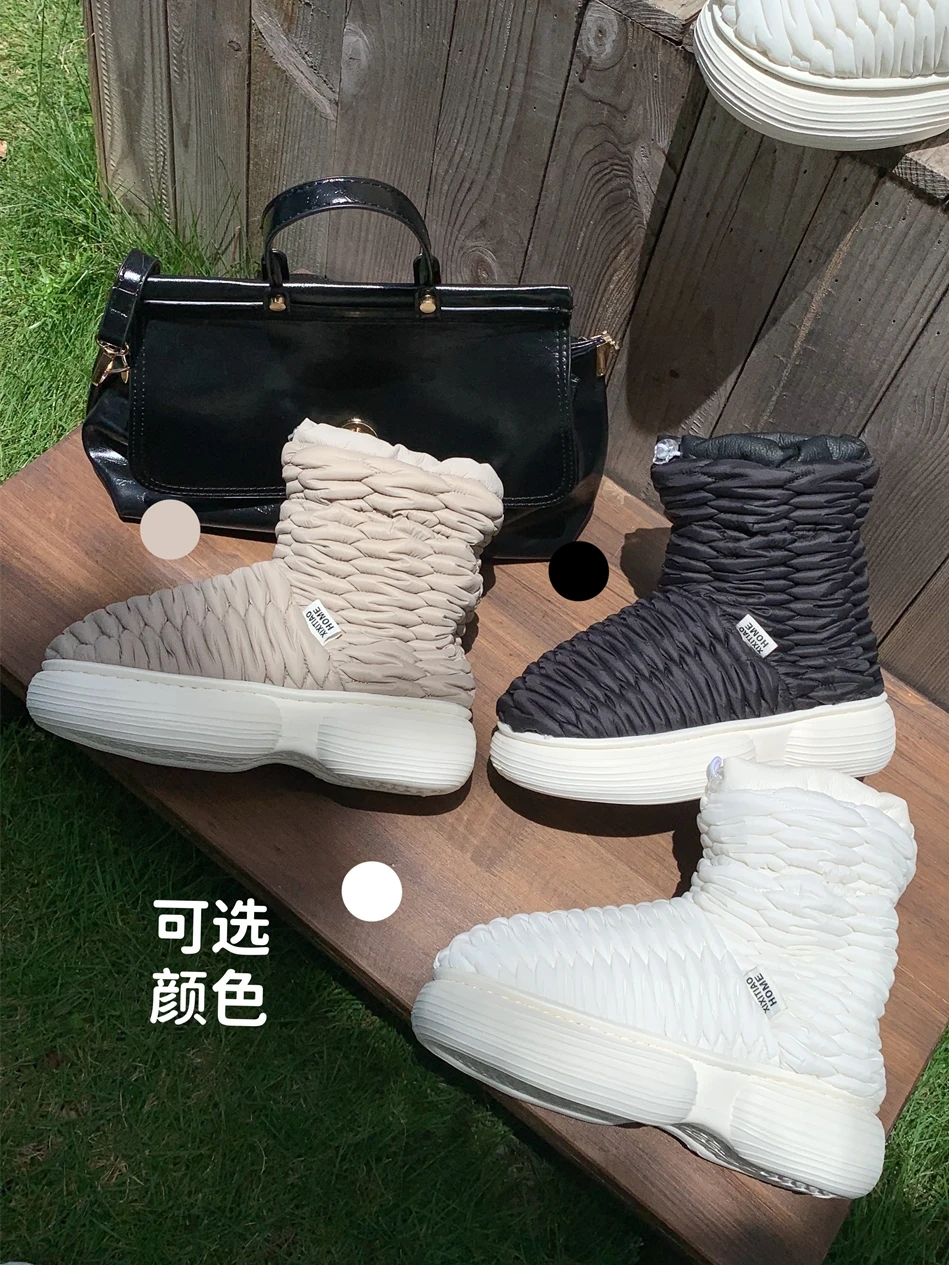 

Parent-child Snow Boots For Winter Wear Man Women Warm Non Slip Waterproof Anti Slip Cotton Shoes Children Household Boots