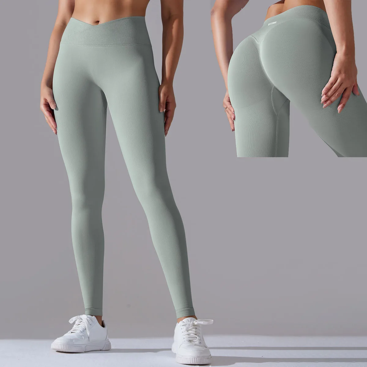 

BetterMe Crossover Waist Women Yoga Leggings Hips Lifting Gym Leggings Seamless Sport Pants High Waist Fitness Leggings Workout