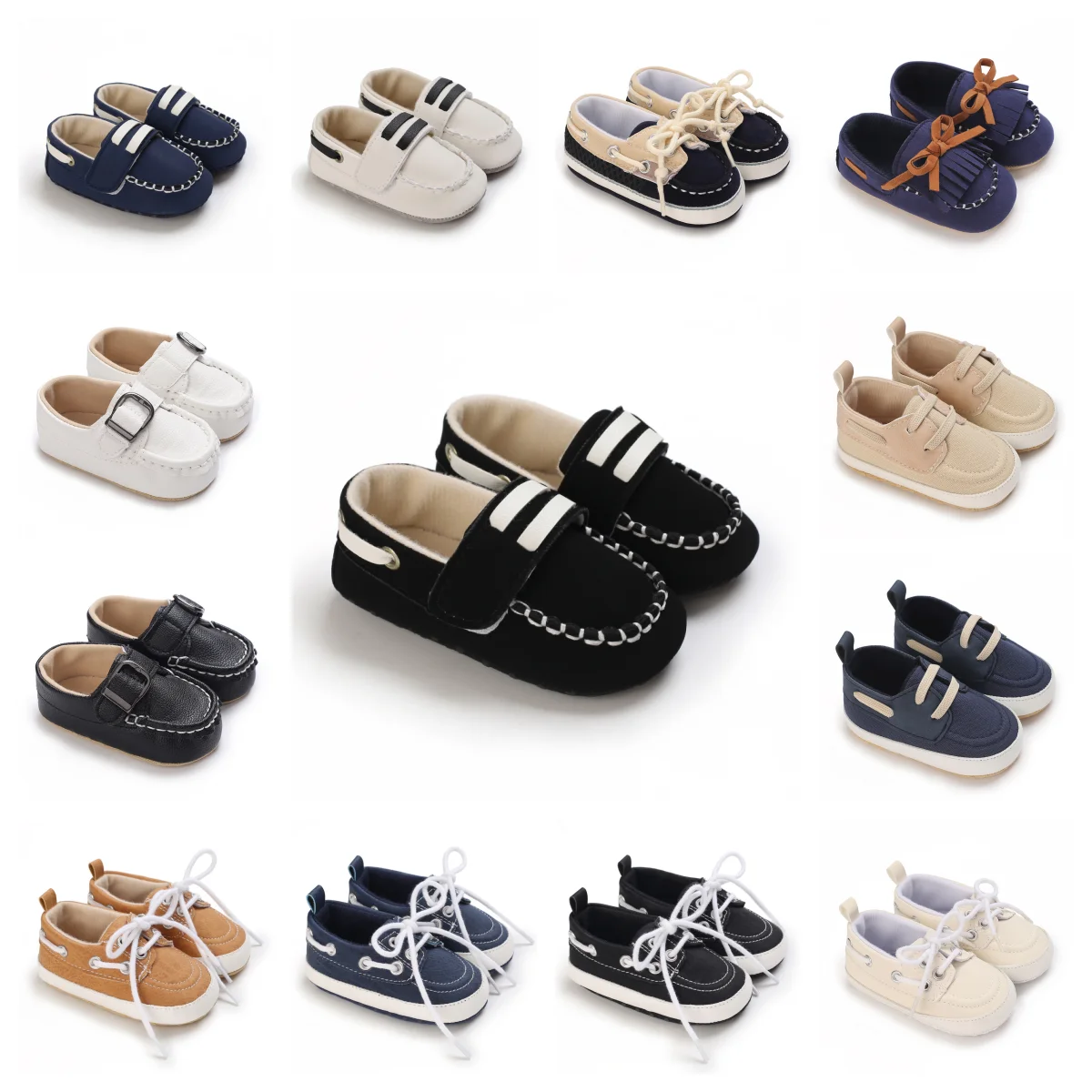 

Baby Walking Shoes For Men British Style Bean Shoes For Babies Aged 0-18 Months Non Slip Soft Soled Outdoor Casual Shoes