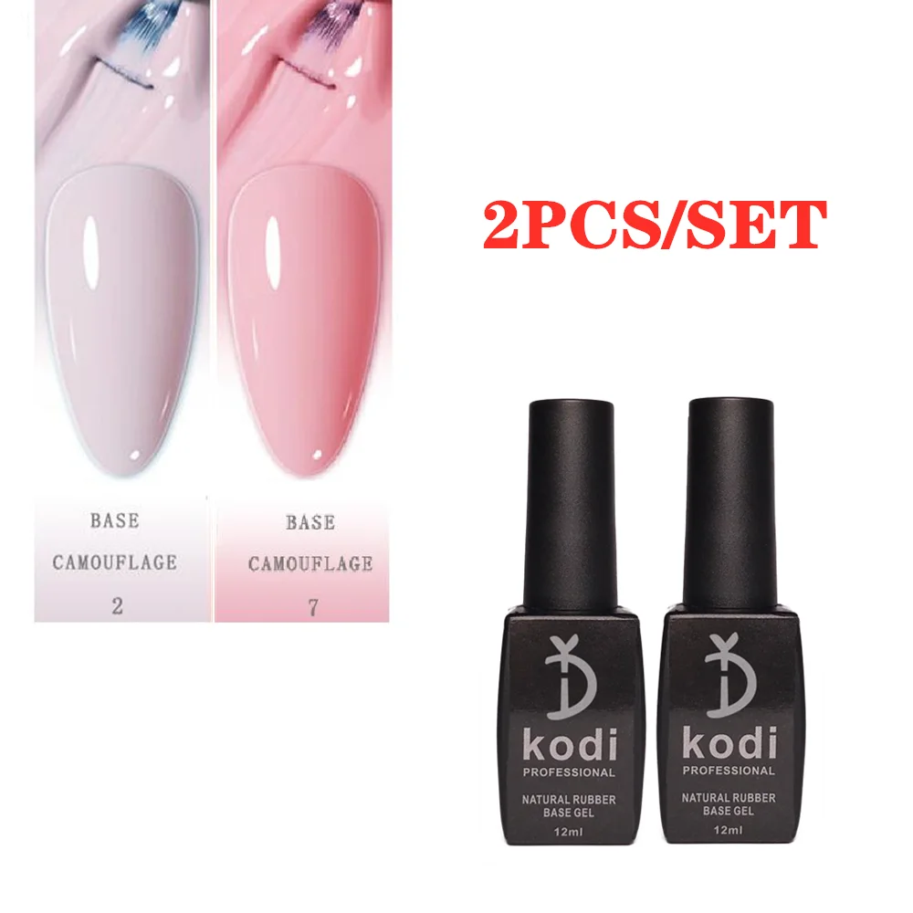 

YD KODI PROFESSIONAL 2PCS/SET 12ml Camouflage Rubber Base Gel Polish Pink White Gold Color UV LED Nail Art Gel Varnish Manicure
