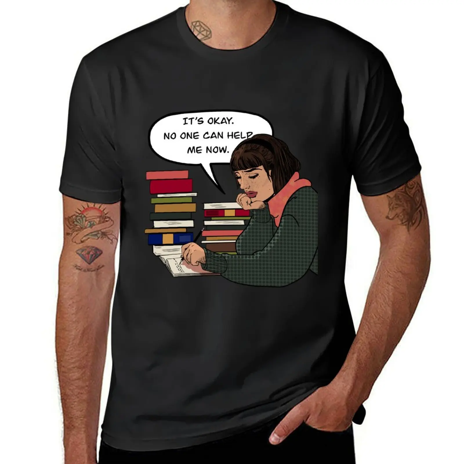 Все в порядке. Никто сейчас не может мне помочь. Футболка мужская с принтом в виде черных животных