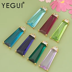 YEGUI ME94,jewelry accessories,18k gold rhodium plated,copper,glass,hand made,charms,diy pendants,jewelry making,4pcs/lot