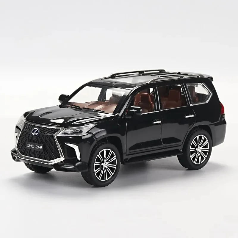 1/24 Lexus LX570 SUV Sport Diecast Toy Car Model pojazdu Pull Back Sound & Light Door Openable Collection Prezent dla dzieci i młodzieży