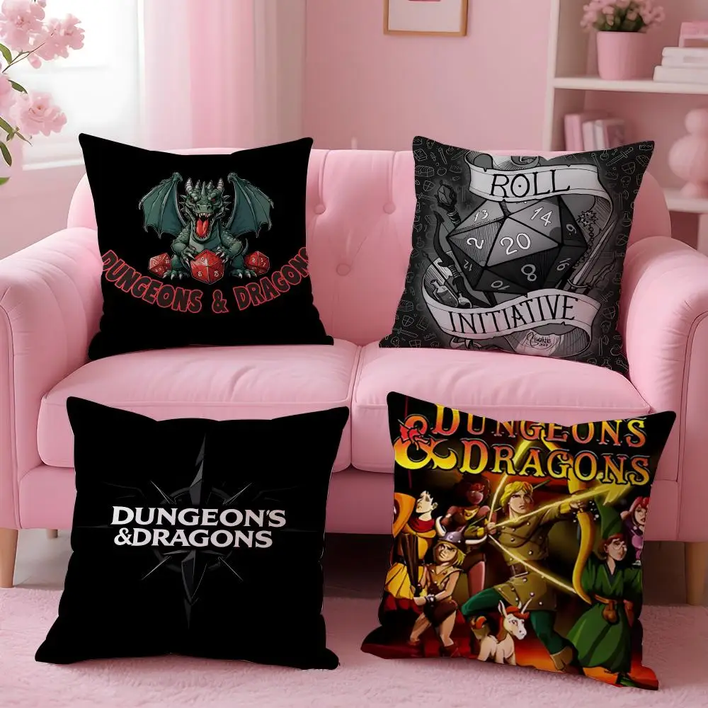game Dungeons & Dragons Cushion Cover Soft Washable Pillowcase Cushion Cover for Sofa Bed Car Travel Office Home Decor