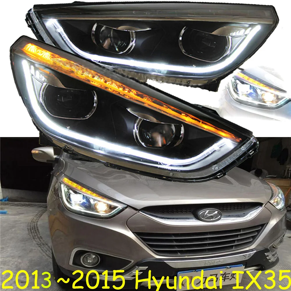 2pcs car Head light For IX35 Headlights 2013 2014 2015year Tucson taillight LED DRL HI LO HID xenon