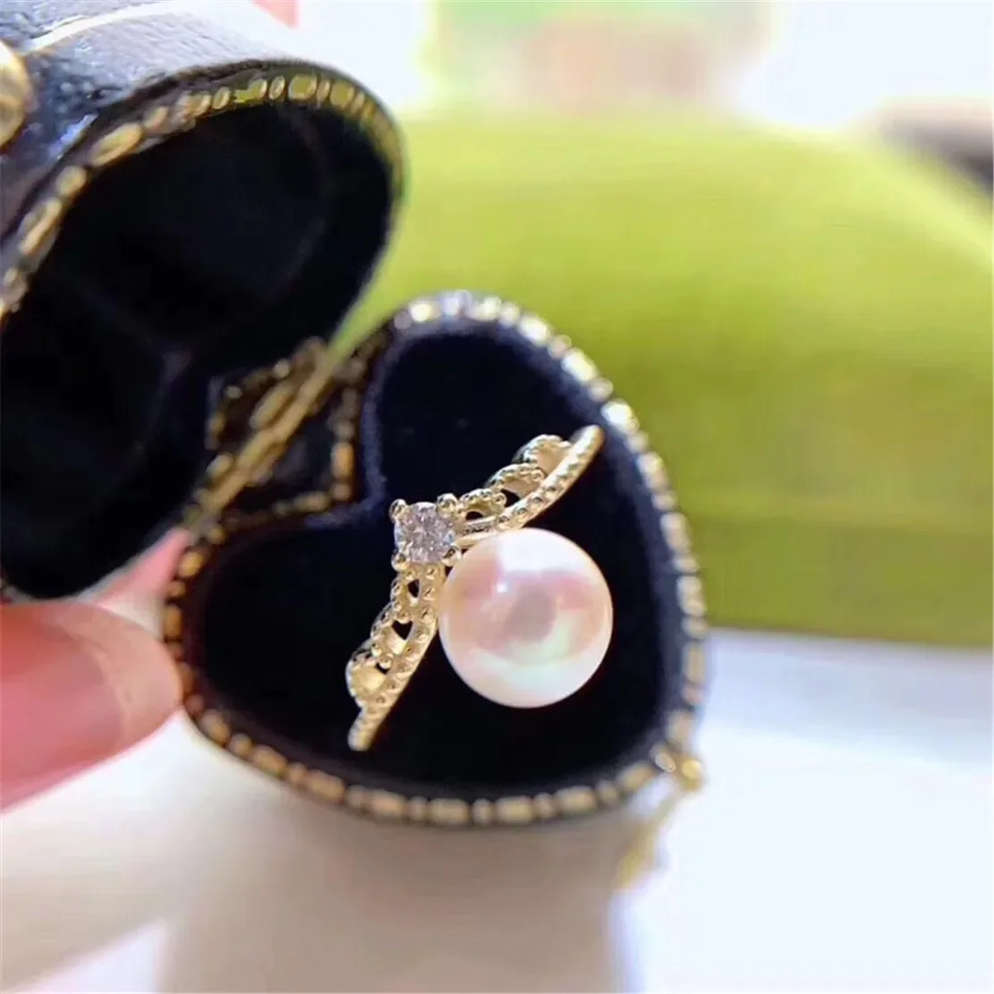 

925 Stamped Alloy Gold-Plating Adjustable Pearl Ring Holder DIY Jewelry Findings, Craft Supplies for Handmade Rings No Pearl