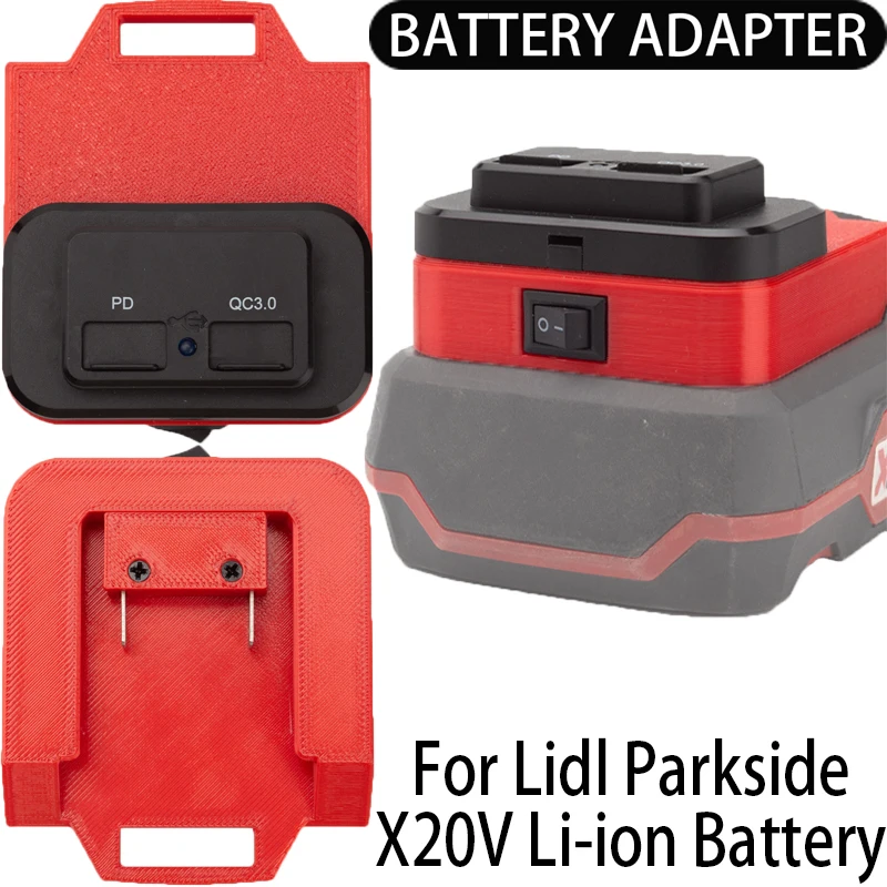 Lidl Parkside X20V takım Li-Ion piller için pil adaptörü USB güç kaynağı adaptörü PD/QC3.0 hızlı şarj